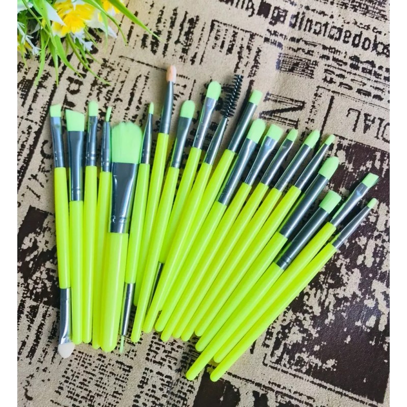 B&B Set De 20 Brochas Neón Para Maquillaje Dama Cosmético