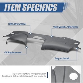 Auto Dynasty - Front ABS Molded Dash Board Cover Cap Overlay Compatible with Acura TL 2004-2008, Textured Gray