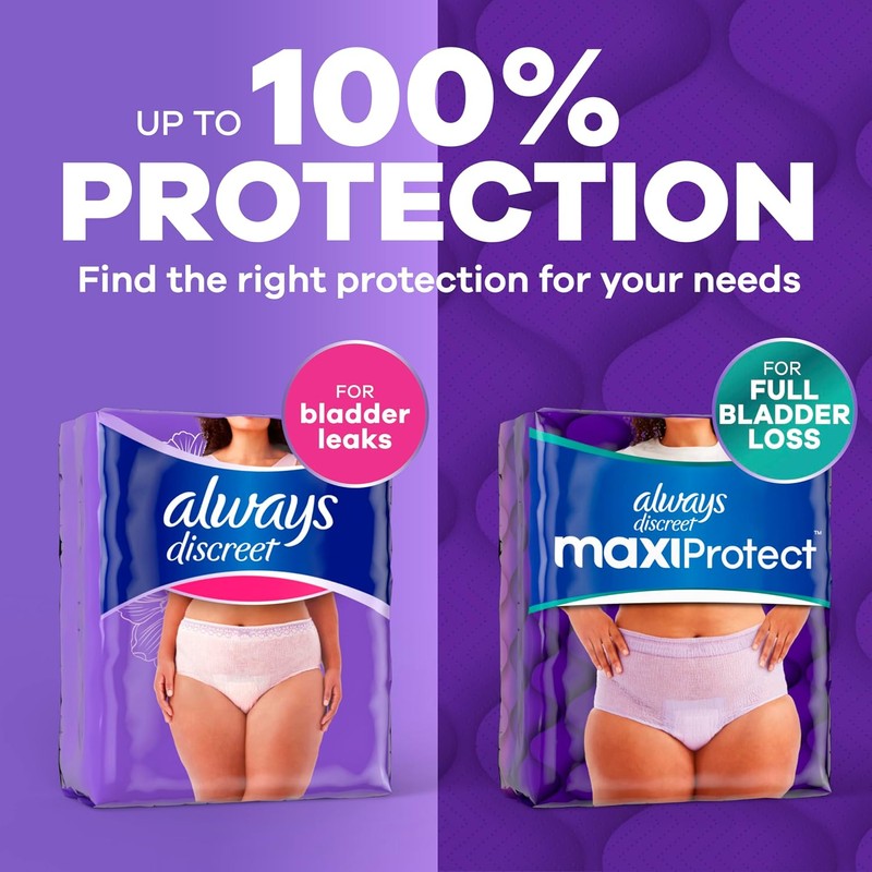 Always Discreet Adult Diapers for Women, Incontinence Underwear, Postpartum Essentials,
