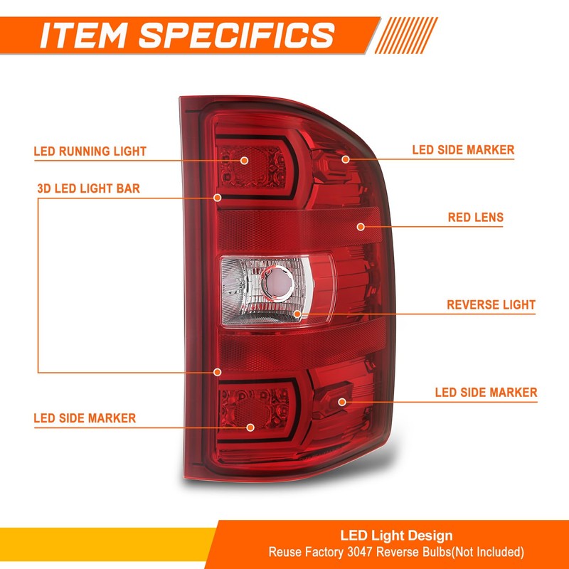 PM PERFORMOTOR LED Tail Light Assembly Rear Taillamp with Brake