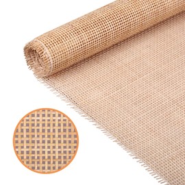 24" Width Natural Square Cane Webbing 5Feet, Rattan Webbing Roll for Caning Projects, Woven Open Mesh Cane for Furniture, Chair, Cabinet, Ceiling, Bed