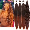 Ombre Ginger Brown Braiding Hair Pre stretched for Boho Braids