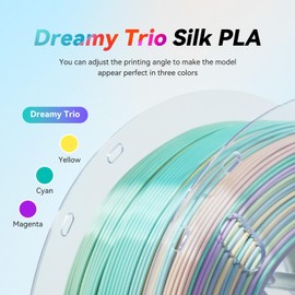 FilaBees 3D Printer Filament Silk PLA Filament 1.75mm, Multicolor Rainbow PLA Filament, Popular Multicolored Change 3D Printing Filament +/-0.02mm, 1kg/2.2lbs, No Smoke & No Odor (Silk Dreamy Trio