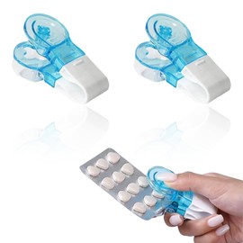 2 Stück Tablettenausdrücker,Tabletten Ausdrücken,Tablettenausdrückhilfe,Tablettenteiler für Alle Tabletten,Tablettenschneider,Tabletten Zerkleinern,Tablettenteiler Vierteln,Tablettentrenner