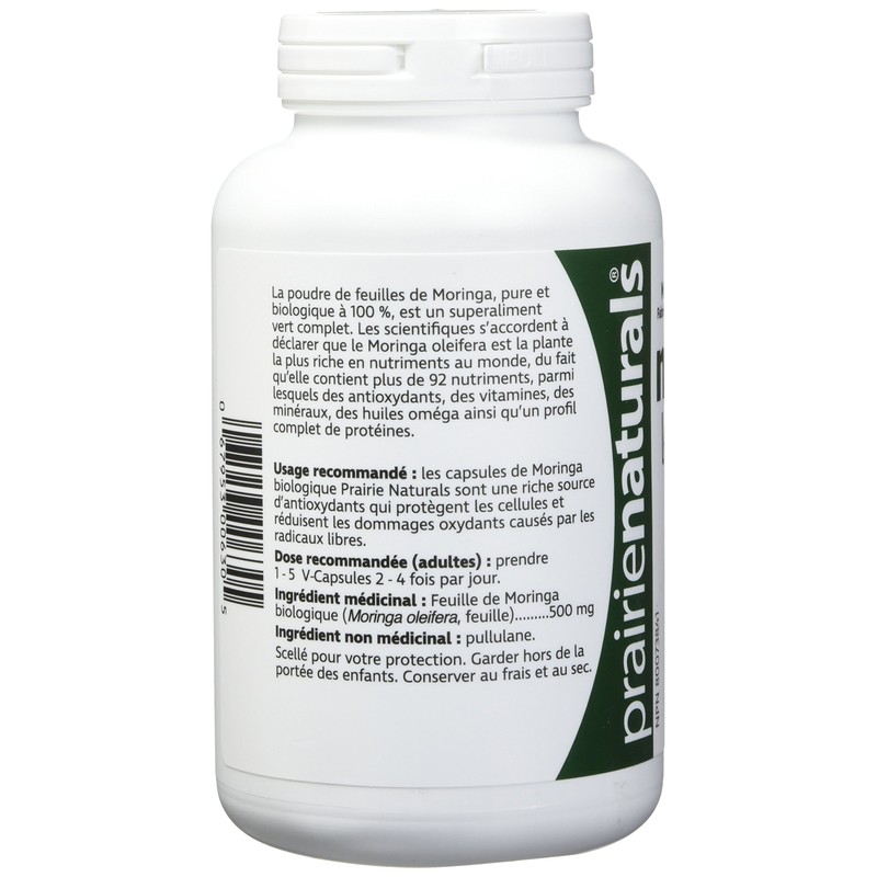 Prairie Naturals Organic moringa leaf vcaps 180 Count