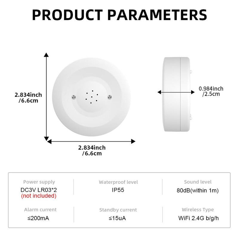UanTii Smart Water Leak Alarm Sensor Tuya WiFi Water Leak