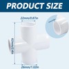Bivethoi 4 Pack 4 Way Cross PVC Fitting 1/2", White