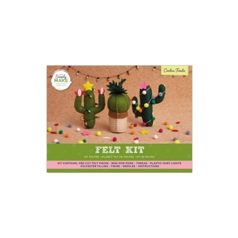 Simply Make Felt Cactus - Set of 3, Felting Craft