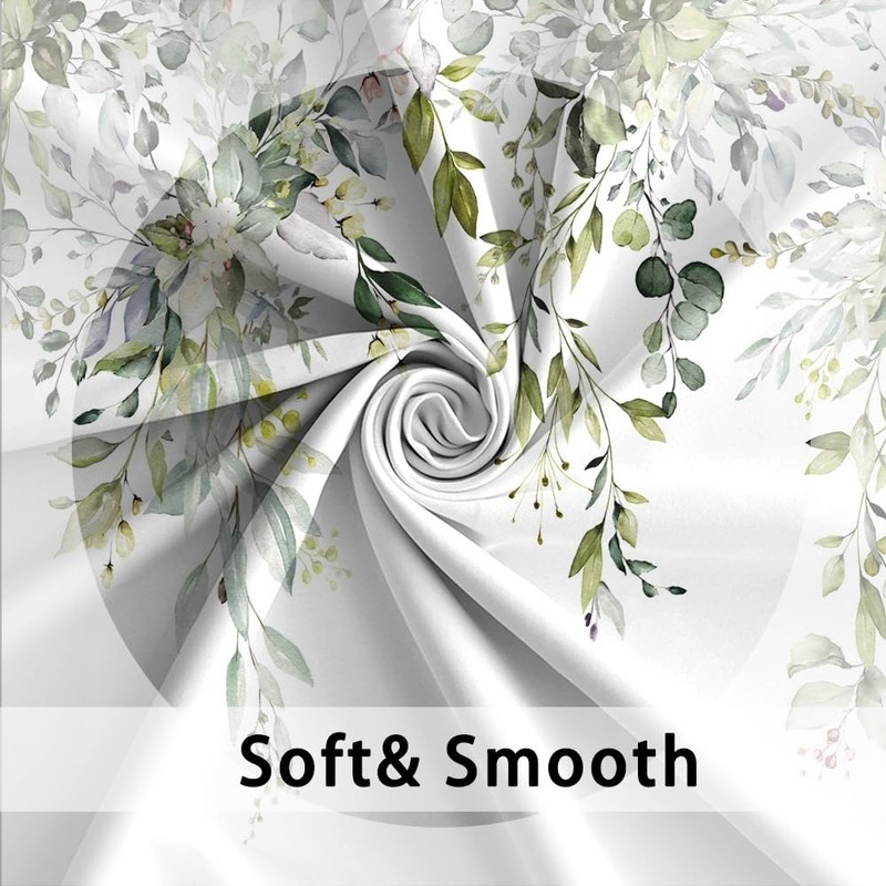 Ruelvth Short Shower Curtain, Waterproof Spring Green Eucalyptus Shower Curtain
