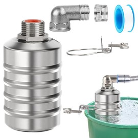 Floating Valve 1/2 Inch or 3/4 Inch Automatic Water Level Control Adjustable Made of 304 Stainless Steel for Water Tanks, Fish Ponds, Pools, Livestock Troughs and Distilling Equipment. Robust and