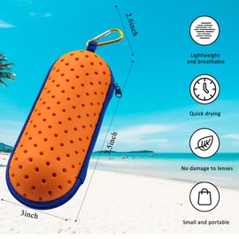 KUUBEELAA goggle case swimming,EVA swim goggle case with drain holes,swimming goggle storage box, Diving Glasses Bag with Hook,Breathable, quick drying and lightweight,Multiple colors