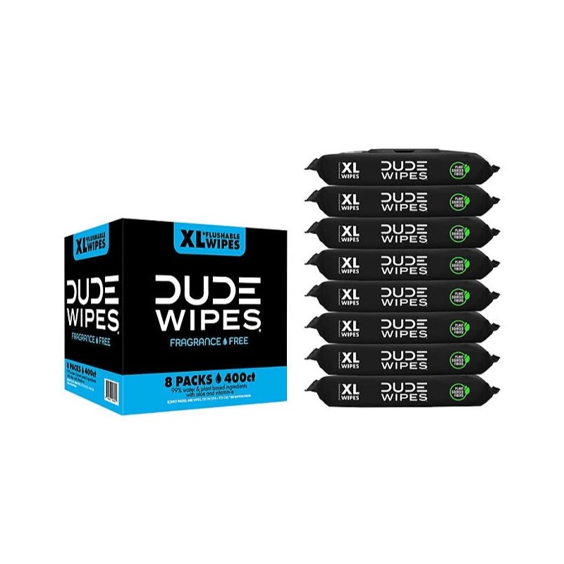 ðŸ’¥400 DUDE WIPES XLðŸ’¥ Flushable 8 X 50 = 400