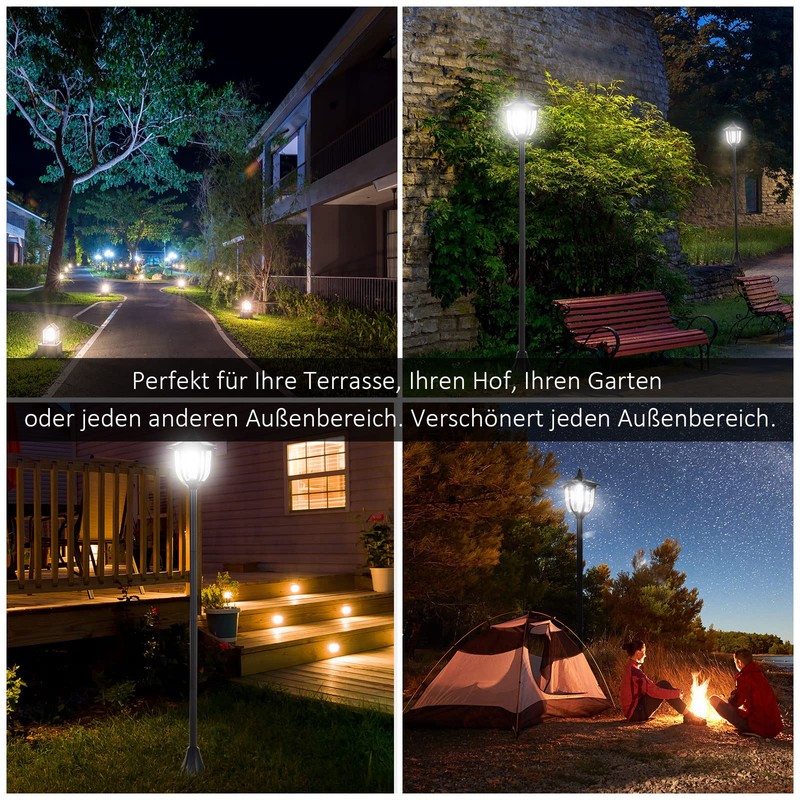 Outsunny solar garden lantern path light with LED, 10 lumens,