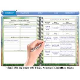 Tools4Wisdom Planner 2025-2026 - April 2025-2026 Calendar - 8.5x11 Inch Hardcover - Monthly Weekly Daily Planner - A5J6 - Walden Nature