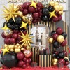 TAOYE Bow Kit Black And Gold Balloons, Brown Garland, 98