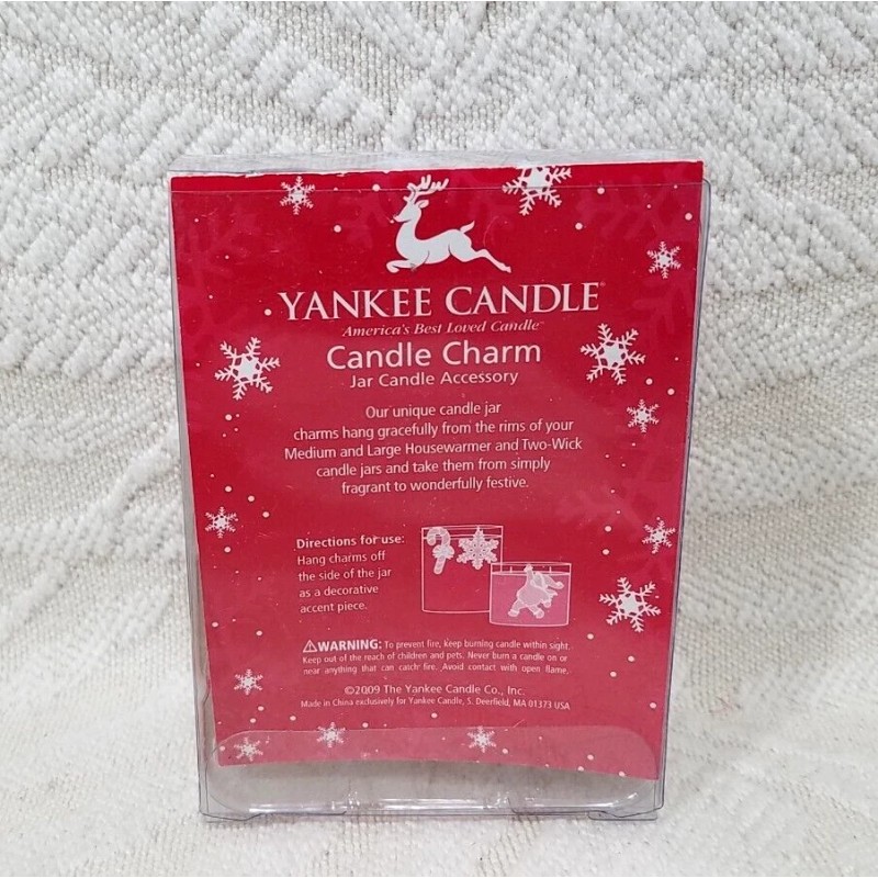 YANKEE CANDLE PEPPERMINT CANDY CANE CANDLE CHARM 2009