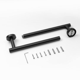 HITSLAM Matte Black 19.8 Inch Towel Bar for Bathroom, SUS304 Stainless Steel Bathroom Towel Rack Wall Mounted, Modern Home Decor Bath Towel Holder with Hardware Accessories