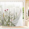 Riyidecor Shower Curtain with Snap in Liner Set for Bathroom