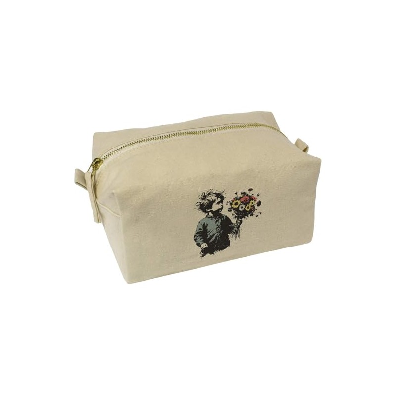 'Boy with Bouquet' Canvas Wash Bag/Makeup Case (CS00039266)