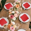 100 Pieces 2-ply Red Scalloped Napkin Disposable Cocktail Napkins Dessert