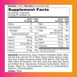 Multivitaminico Adolescentes Mujer Gomitas Hecho Usa