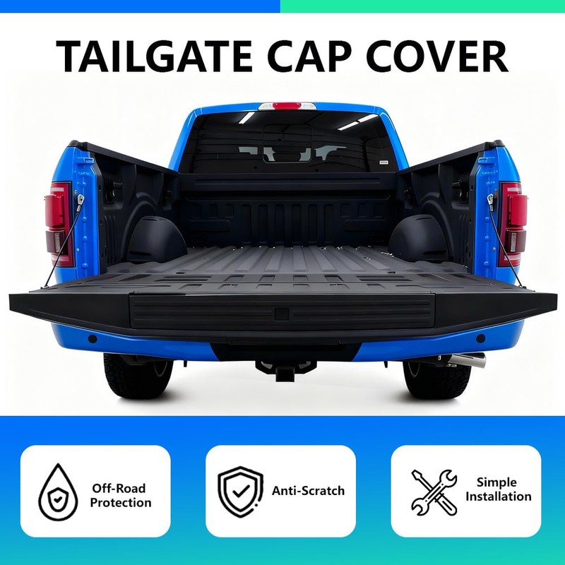 G-PLUS Tailgate Flexible Step Trim Molding & Release Button, Black