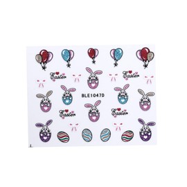 LALAFINA Vivid Easter Nails Stickers 6 Sheets of 3d Design Nail Decals Glitter Powder Surface Easy to Apply Stencils for Women Men