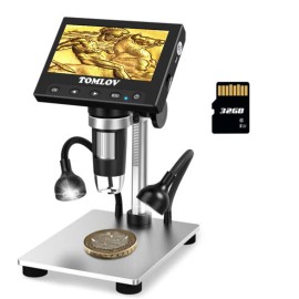 TOMLOV 4.3" Digital Microscope 1000X Coin Microscope Video Photo Camera Record