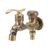 Water Tap 2 Handles 1 Hole Oil Rub Antique Dragon