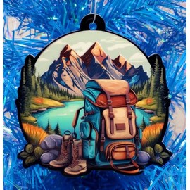 Camping Ornament - Backpacking Great Outdoors Camper Themed Christmas Ornament (C71)
