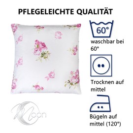 Moon - Rosemarie Bed Linen Set 135 x 200 / 80 x 80 cm - Elegant Floral Pattern - 100% Cotton - Premium Quality with Zip