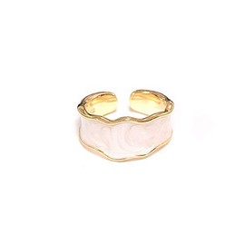 Elegant Oil Drip Enamel Wave Wide Irregular Colorful Adjustable Opening Finger Ring Joint Stackable for Women Girl Jewelry Gifts Bohemian, Metal enamel, metal,
