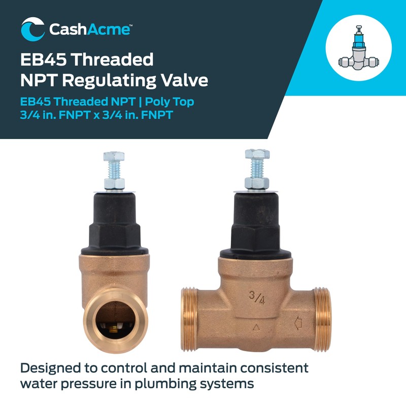 Cash Acme EB45 Pressure Regulating Valve, 3/4 Inch NPT Threaded,