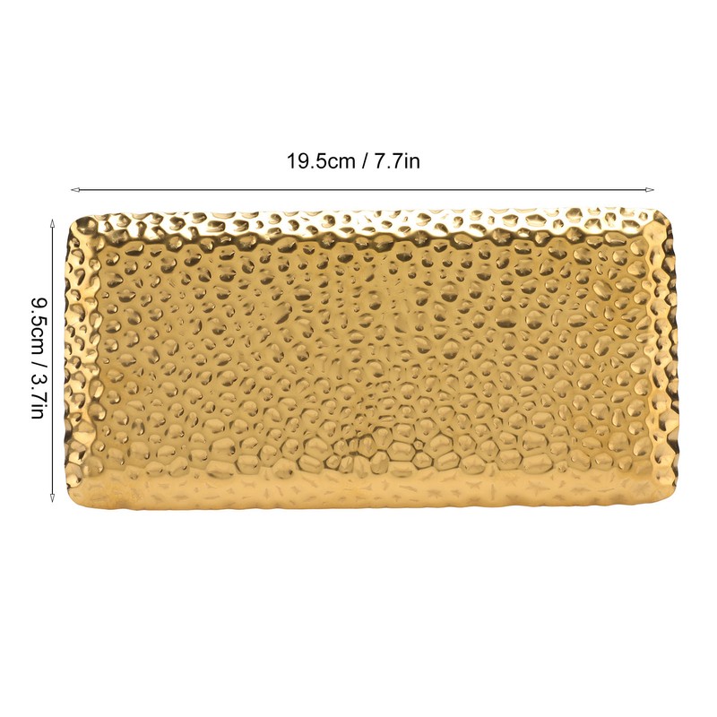 Hammered Tray Exquisite Odorless Stainless Steel Serving Tray for Living