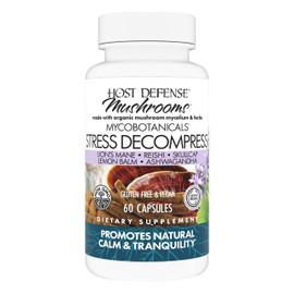 Host Defense Host Defense MycoBotanicals Stress Decompress* Capsules - Mushroom Supplement with Lemon Balm & Ashwagandha Root - Relaxation Capsules with Reishi, Lion's Man & Skullcap - 60 Capsules (30 Servings)*