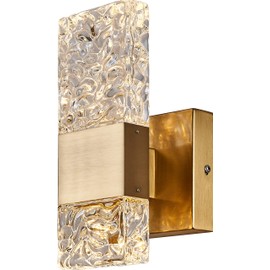 OYLYW Modern LED Vanity Lights for Bathroom Brushed Gold Crystal Bathroom Vanity Lighting Fixtures Wall sconces for Bathroom Over Mirror Lighting Fixtures 3000K