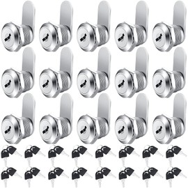 16 Cerraduras de Leva de Gabinete de Cilindro con Llaves Iguales Cerradura de Cajón de Aleación de Zinc de 5/8 Pulgadas Cerradura de Cilindro de Archivo Seguro con 32 Llaves (5/8 Pulgadas)