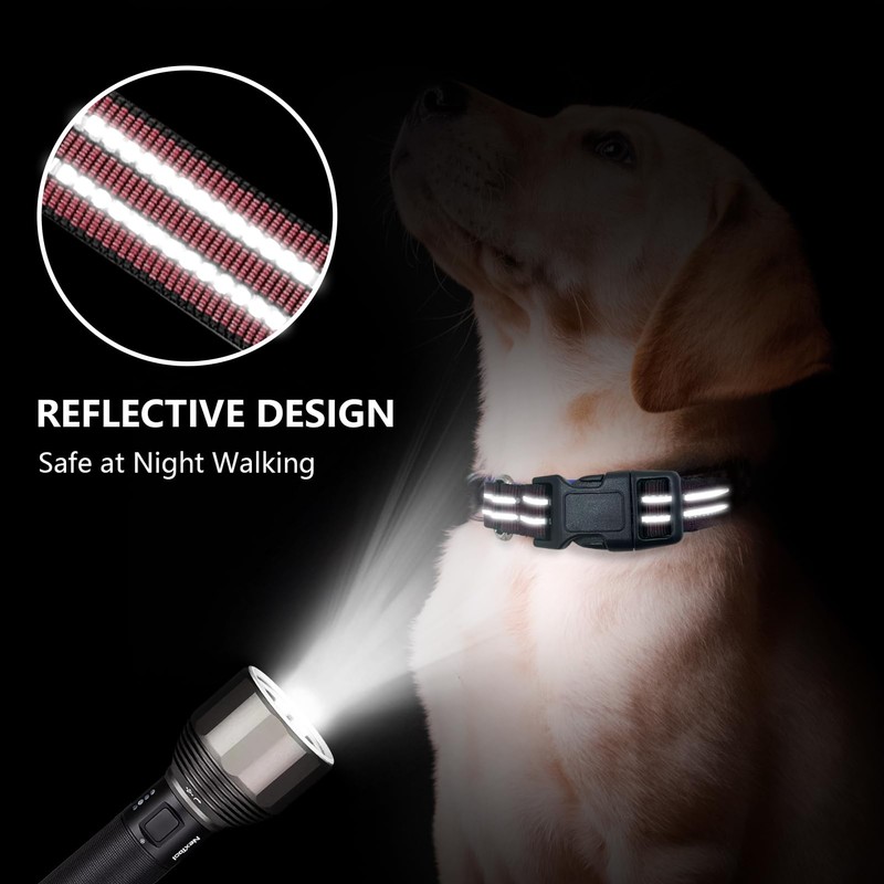 Hikiko Martingale Dog Collars Reflective Nylon Dog Collar with Quick