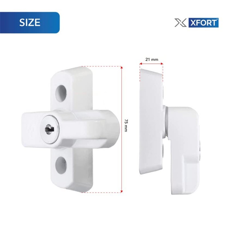 XFORT® 4 Pack Door Jammer and Window Locks for uPVC