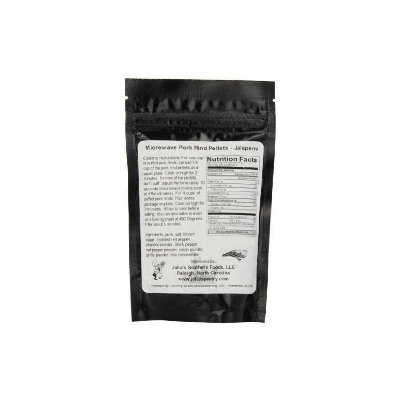 Chef Piggy Tail Microwave Pork Puffies Pork Rinds, Jalapeno, 2