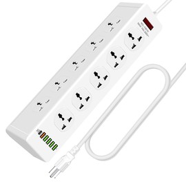 Unbranded 2 Prong to 3 Prong Outlet Adapter, 3 Prong Power Strip with 10 Prong Outlet 6USB