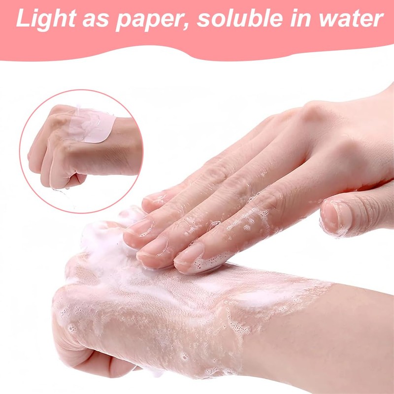 JEYORZY 3 x soap sheets, paper soap, portable mini soap