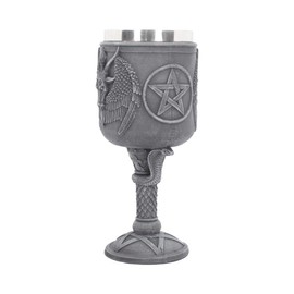 Nemesis Now Baphomet's Thirst Goblet 27cm Black, Resin w/Stainless Steel Insert, 20cm