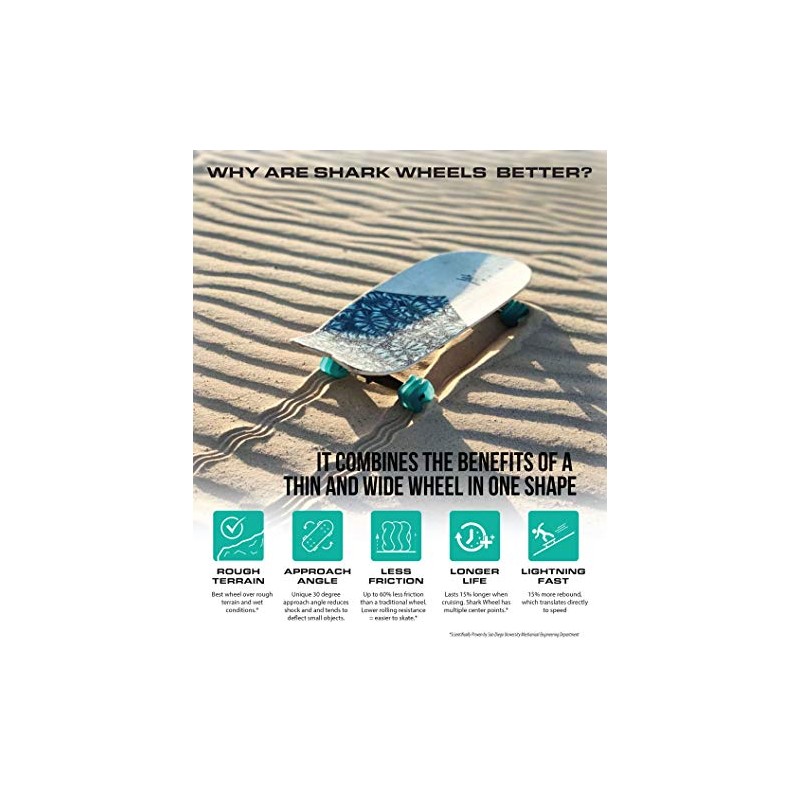 Shark Wheel - Ruedas de Crucero Longboard de 60 mm,