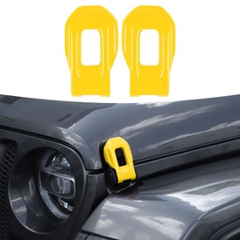 RT-TCZ Hood Latch Cover Exterior Hood Lock Brackets ABS Decoration Accessories for Jeep Wrangler JL JLU & Gladiator JT 2018-2022,2PCS (Yellow)