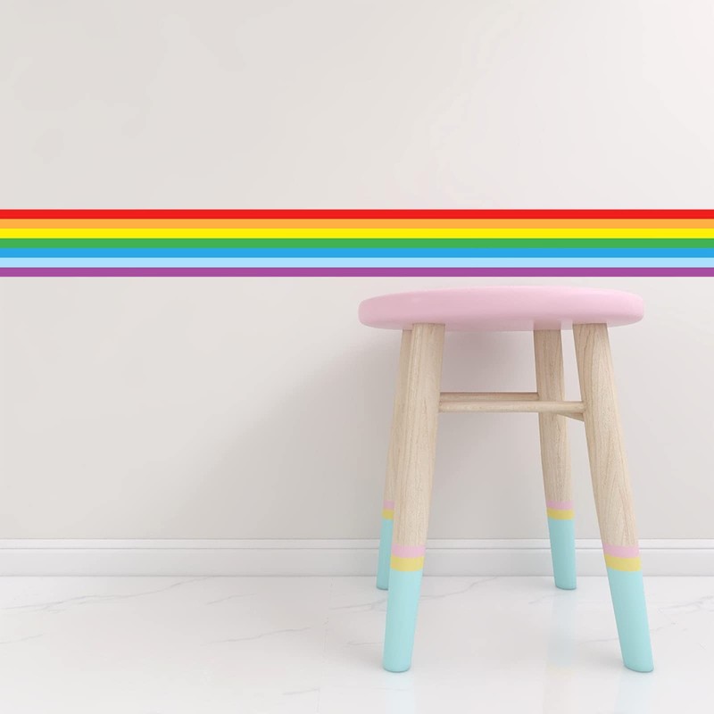 VisitRyl Wallpaper Border,Peel and Stick Rainbow for Children Room 3.93