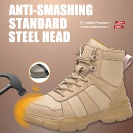 ARCHINSERT Safety Shoes for Men Women Outdoor Protection Steel Toe Shoes Waterproof Non Slip Resistance Construction Boots