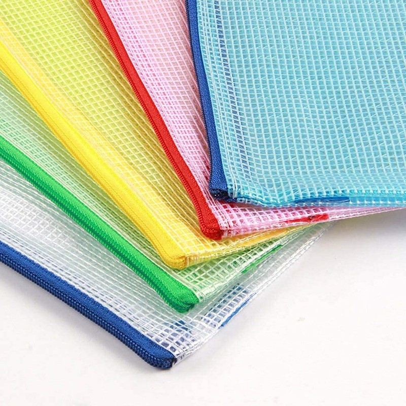MACHSWON Plastic Wallets A6 File Folder Document Mesh Zipper Bags