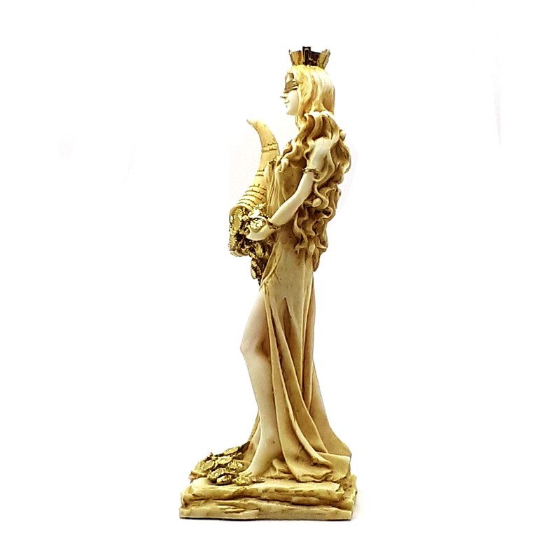 Goddess of Wealth Tyche Lady Luck Fortuna Statue Alabaster Sculpture