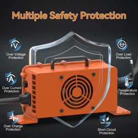 FcotMiue Upgrade 18 Amp 48 Volt Golf Carts Battery Charger for 2007-2024 Yamaha G29 Drive & Drive 2 Lead-Acid Battery Smart Trickle Charger with 3-Pin Leaf Plug IP67 Waterproof